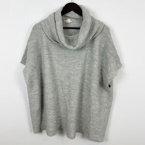 Leroy & Perry Alpaca Blend Poncho Cape Sweater Grey One Size